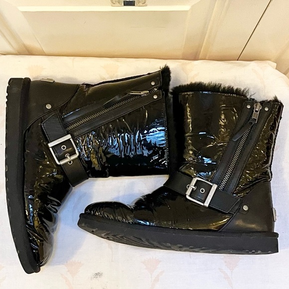 Authentic UGG Blaise mid calf patent leather boots - Picture 13 of 16